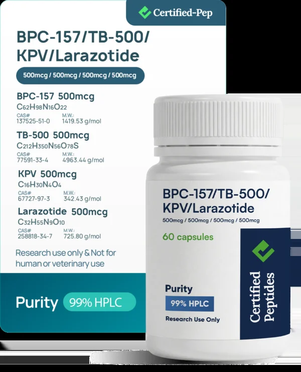 BPC-157 + TB-500 + KPV + LARAZOTIDE 60 CAPSULES