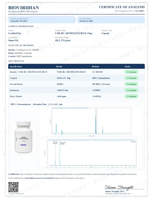 9-ME-BC + METHYLENE BLUE 60 CAPSULES
