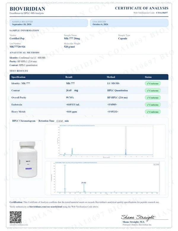 MK-777 20MG 60 CAPSULES
