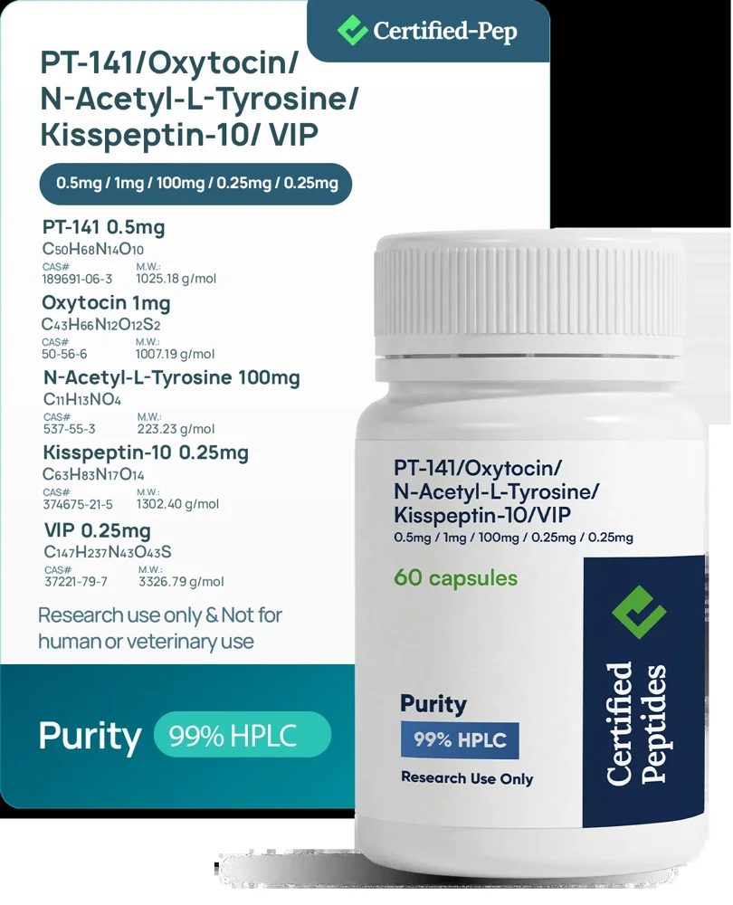PT-141 + OXYTOCIN + N-ACETYL-L-TYROSINE + KISSPEPTIN + VIP CAPSULES