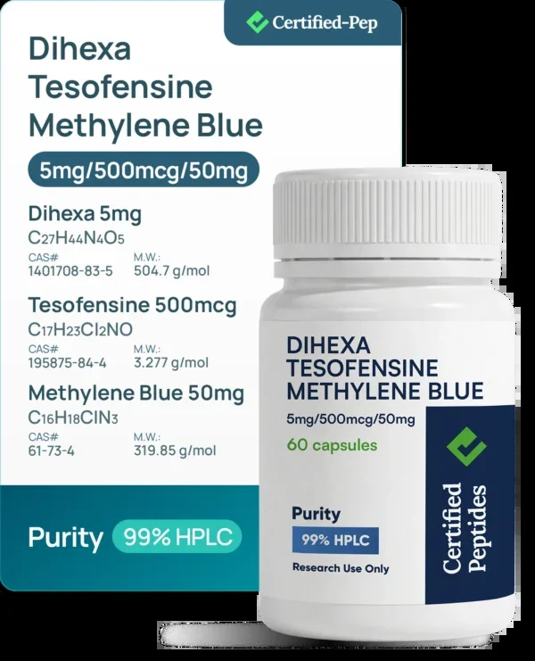 DIHEXA /TESOFENSINE /METHYLENE BLUE 5/0.5/50MG 60 CAPSULES — source product image
