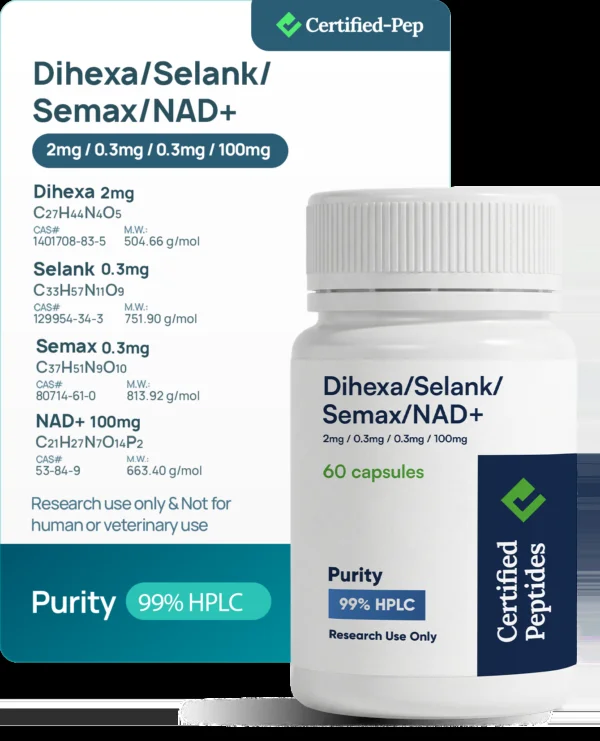 DIHEXA + SELANK + SEMAX + NAD+  60 CAPSULES